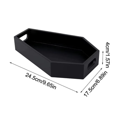 Coffin Shape Black Tray Storage Box Gothic Home Wood Tray Halloween Decoration Birthday Christmasthanksgiving Day Present Gift