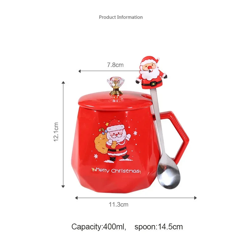 Christmas Ceramic Mugs | Santa, Elk & Snowman Coffee Cups | Festive Hot Chocolate & Gift Mug Collection