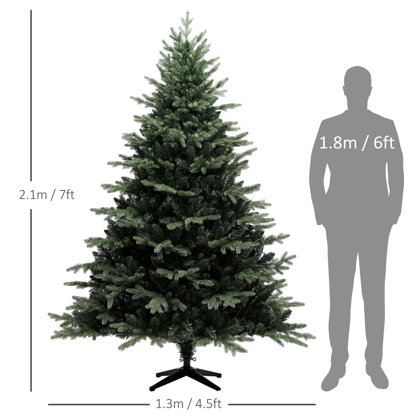 7ft Artificial Spruce Christmas Tree – Full 3116-Branch Festive Tree for Home & Office