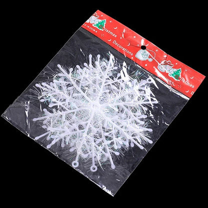 Artificial White Snowflake Christmas Ornaments | Hanging Tree & Home Decorations