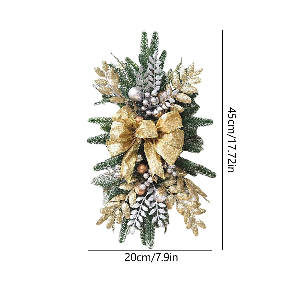 Christmas Wreath Garland – Festive Door or Window Decoration with Optional LED Lights