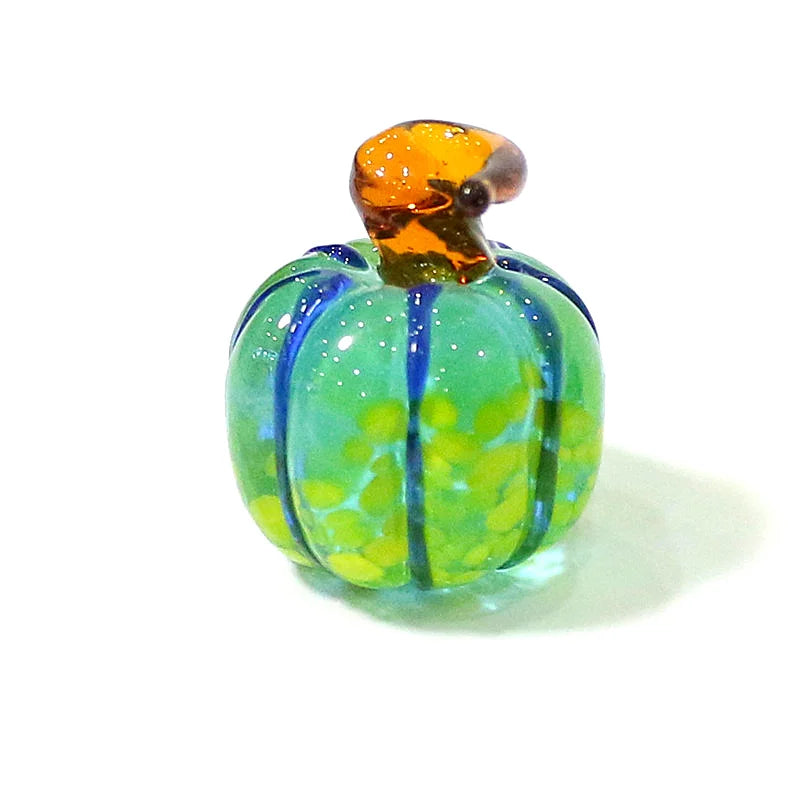 Mini Glass Pumpkin Figurines – Cute Halloween Table Ornaments, Autumn Home & Party Decorations