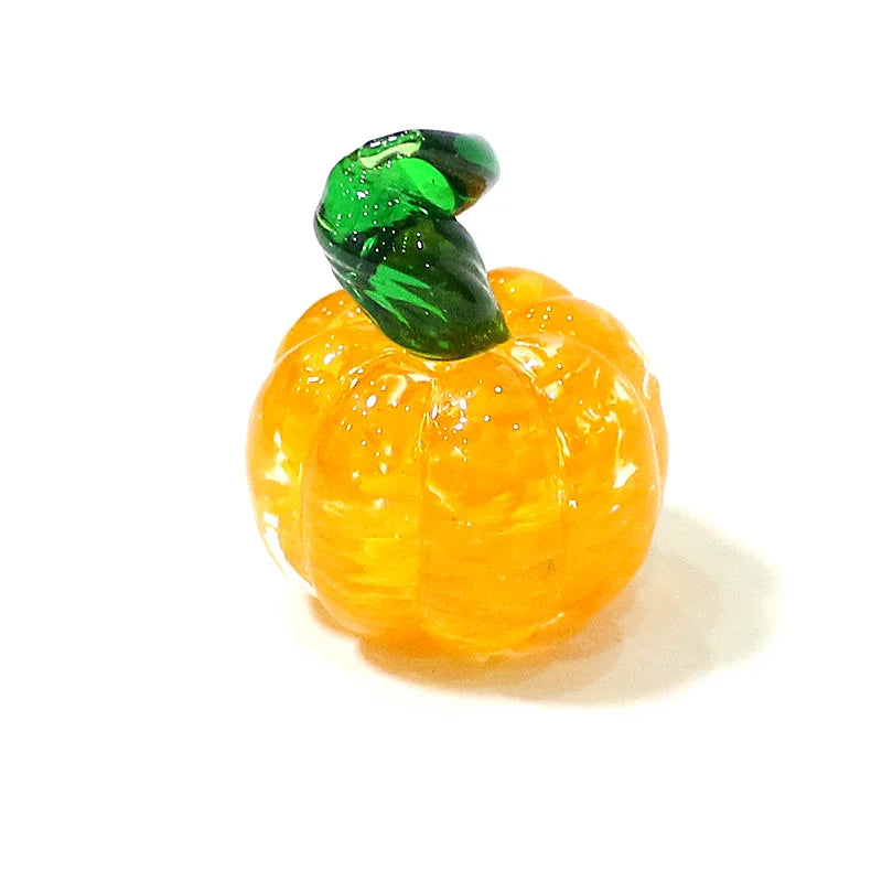 Mini Glass Pumpkin Figurines – Cute Halloween Table Ornaments, Autumn Home & Party Decorations