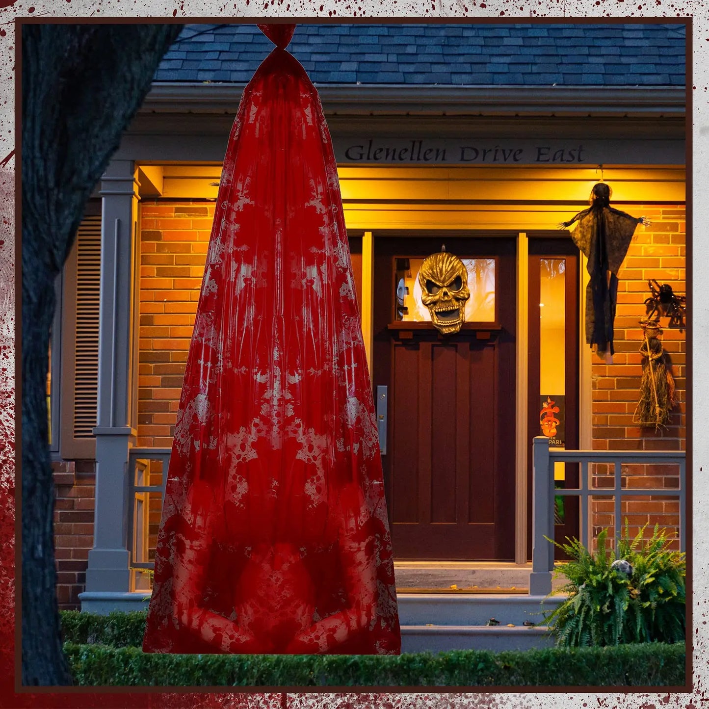 59-Inch Hanging Halloween Corpse Prop – Creepy Bloody Body Bag Decoration for Haunted Houses, Yards & Outdoor Horror Displays