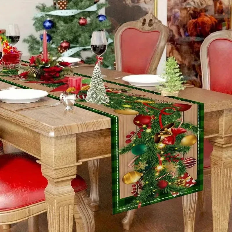 Christmas Holly Berry Tablecloth | Festive Red & Green Table Cover for Holiday Dining
