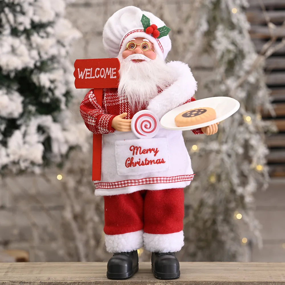 12" Standing Chef Santa Claus – Christmas Decoration & Holiday Ornament for Home