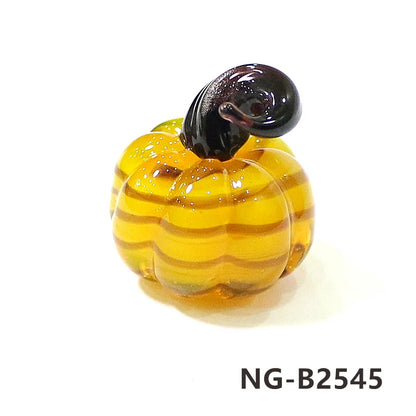 Mini Glass Pumpkin Figurines – Cute Halloween Table Ornaments, Autumn Home & Party Decorations