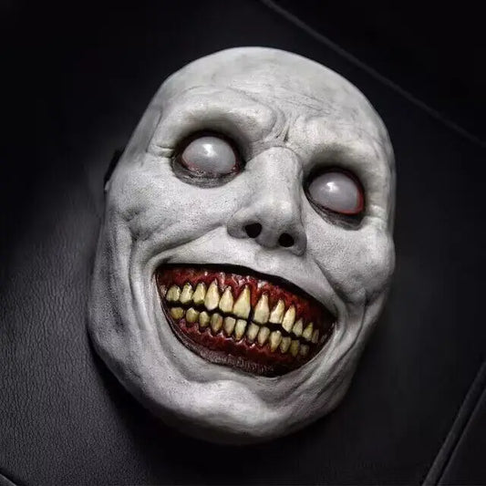 Scary Halloween Mask – Evil Devil Demon Mask with White Eyes for Party, Cosplay & Adult Costume