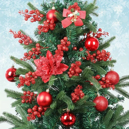 Artificial Berry Bouquet Ornaments – Set of 10 Christmas Tree Decorations