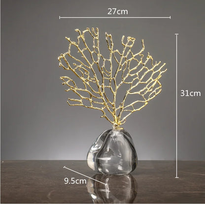 Luxury Imitation Coral Ornament & Vase – Crystal, Glass & Resin Ocean-Inspired Home Décor