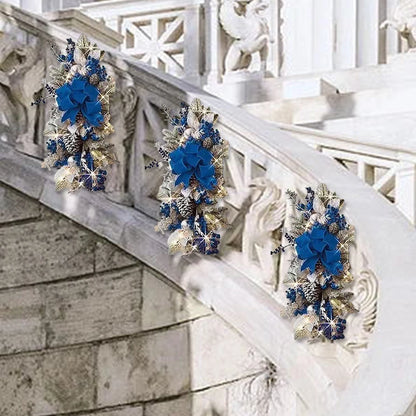 Christmas Wreath Garland – Festive Door or Window Decoration with Optional LED Lights