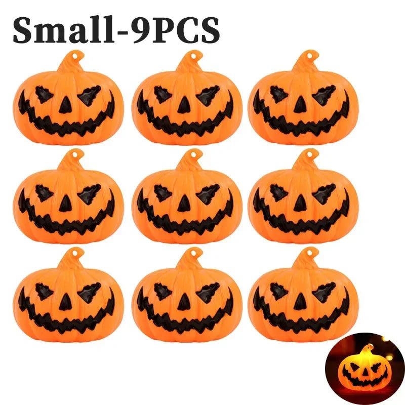 1–15PCS Halloween LED Pumpkin Lights – Smiley Face Pumpkins for Indoor & Outdoor Party, Home, and Garden Décor