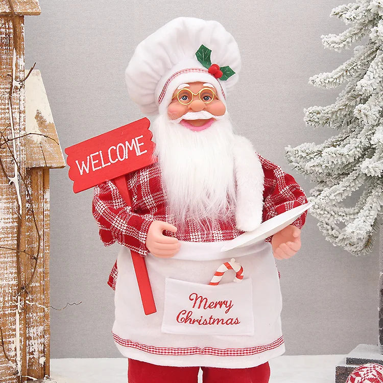 12" Standing Chef Santa Claus – Christmas Decoration & Holiday Ornament for Home