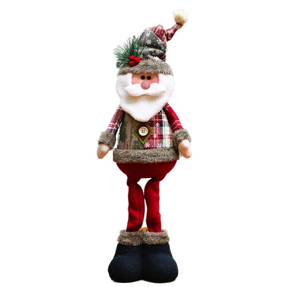3PCS Christmas Decorative Dolls – Santa Claus, Reindeer & Snowman Holiday Doll Ornaments