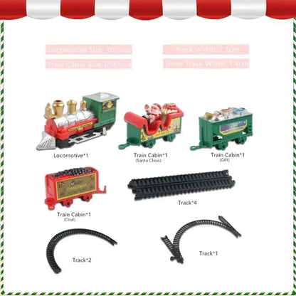 Christmas Train Set with Railway Tracks – Festive Holiday Toy & Decoration for Kids and Family Fun