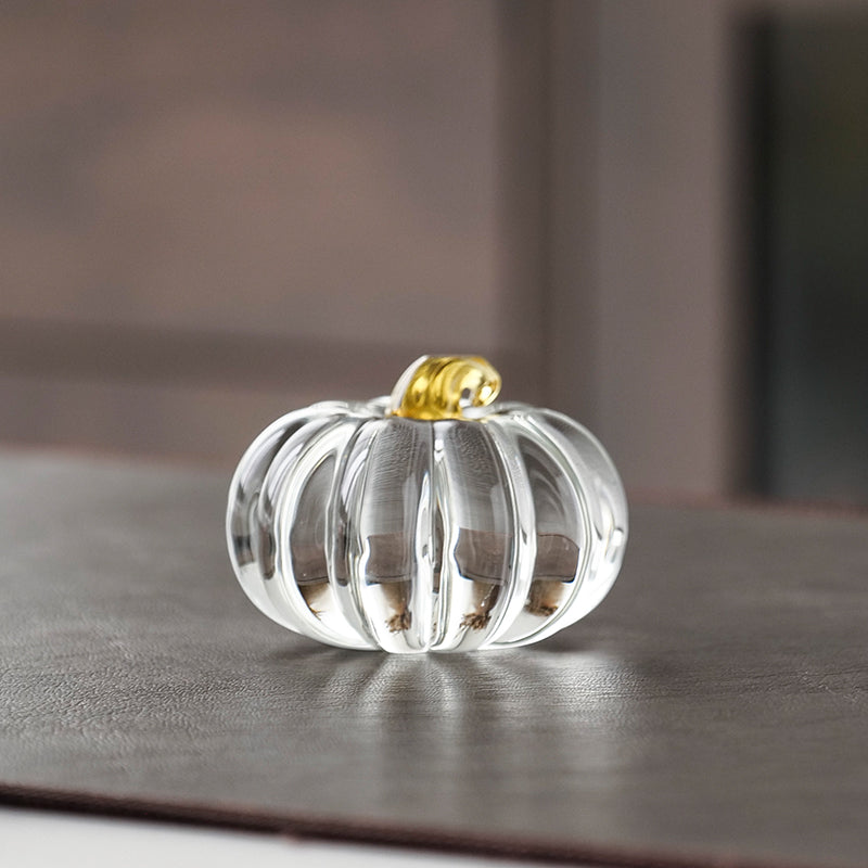 Crystal Pumpkin Ornament – Elegant Decorative Figurine for Home, Table, and Seasonal Display