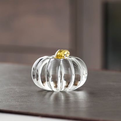 Crystal Pumpkin Ornament – Elegant Decorative Figurine for Home, Table, and Seasonal Display