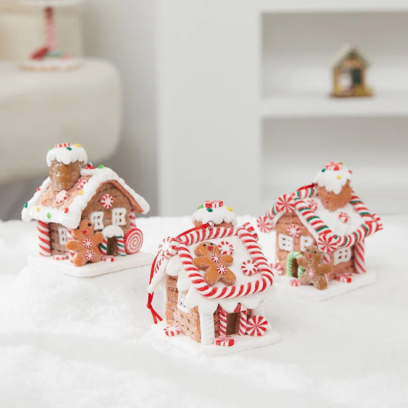 Light-Up Gingerbread House Ornament – Whimsical Fairy Tale Christmas Decoration
