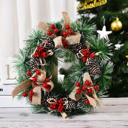 30cm Christmas Wreath – Festive Wreath for Front Door, Window & Home Décor