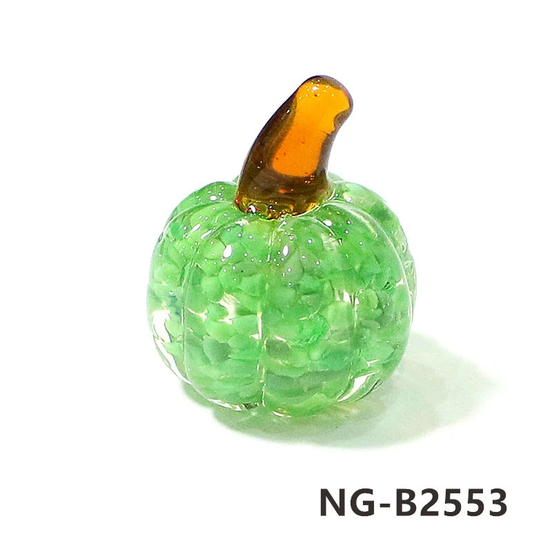 Mini Glass Pumpkin Figurines – Cute Halloween Table Ornaments, Autumn Home & Party Decorations