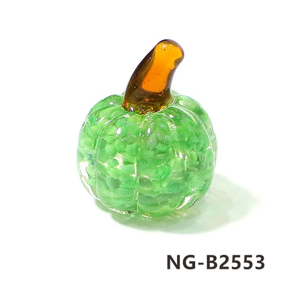 Mini Glass Pumpkin Figurines – Cute Halloween Table Ornaments, Autumn Home & Party Decorations