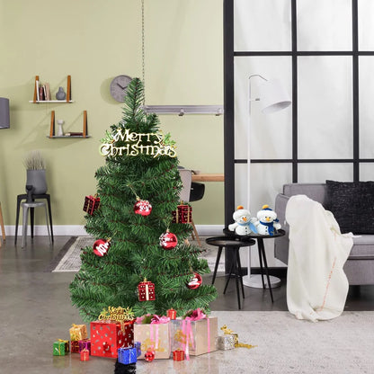 90 cm Mini Artificial Christmas Tree with Burlap Base – Table top Green Xmas Tree for Home, Office, or Festive Displays
