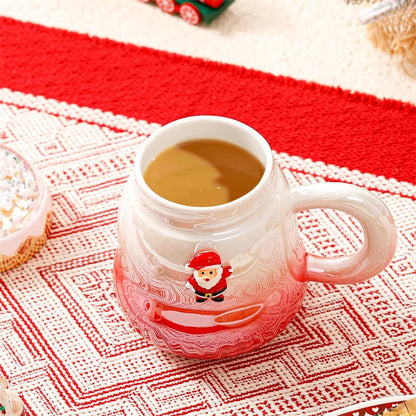 Christmas Ceramic Mugs | Santa, Elk & Snowman Coffee Cups | Festive Hot Chocolate & Gift Mug Collection