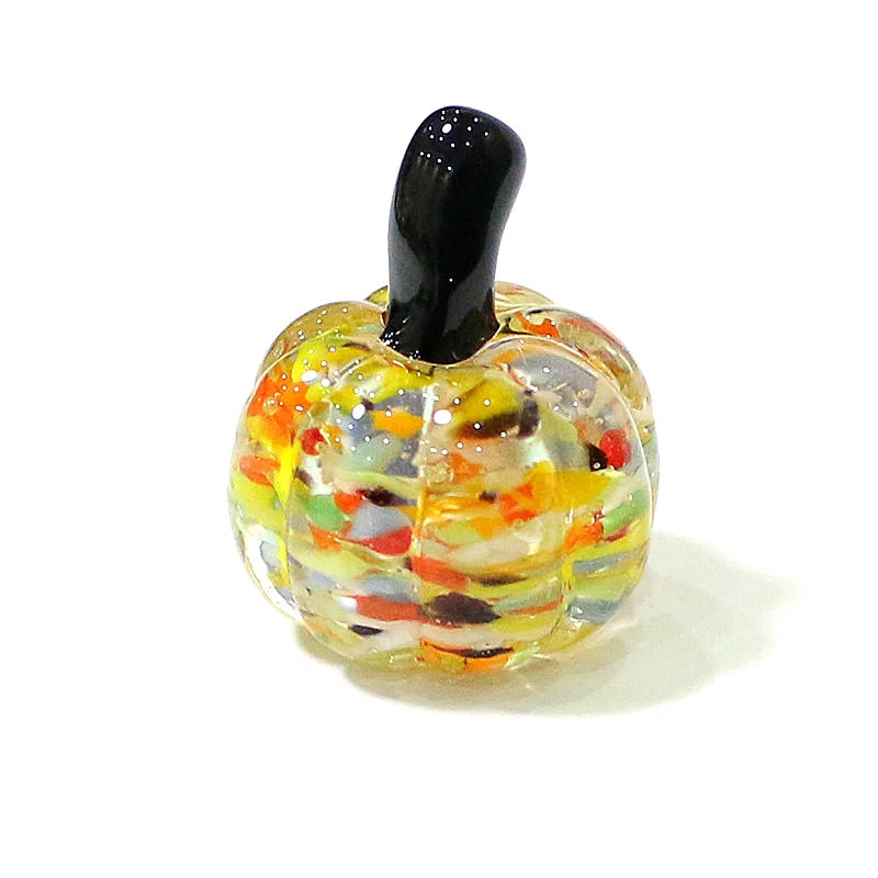 Mini Glass Pumpkin Figurines – Cute Halloween Table Ornaments, Autumn Home & Party Decorations