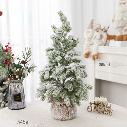 Nearly Natural Snow Flocked Artificial Christmas Tree – Decorative Tree with 30 LED Lights