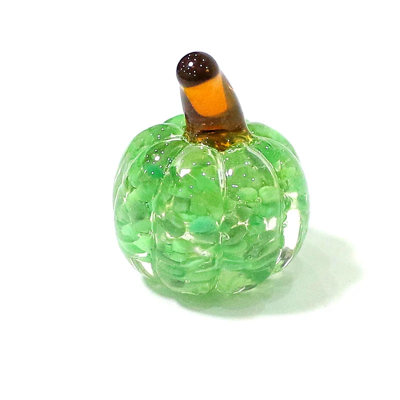 Mini Glass Pumpkin Figurines – Cute Halloween Table Ornaments, Autumn Home & Party Decorations