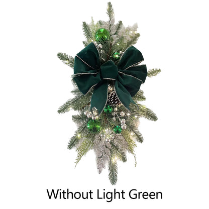 Christmas Wreath Garland – Festive Door or Window Decoration with Optional LED Lights