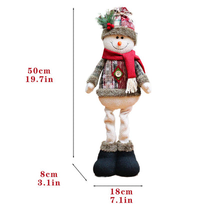 3PCS Christmas Decorative Dolls – Santa Claus, Reindeer & Snowman Holiday Doll Ornaments
