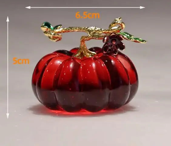 Crystal Pumpkin Ornament – Elegant Decorative Figurine for Home, Table, and Seasonal Display