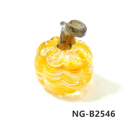 Mini Glass Pumpkin Figurines – Cute Halloween Table Ornaments, Autumn Home & Party Decorations