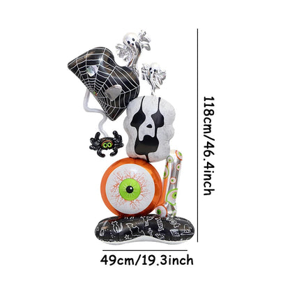 Halloween Pumpkin Castle Skeleton Foil Balloon – Standing Halloween Decoration for Party, Ghost Festival, or Home Display
