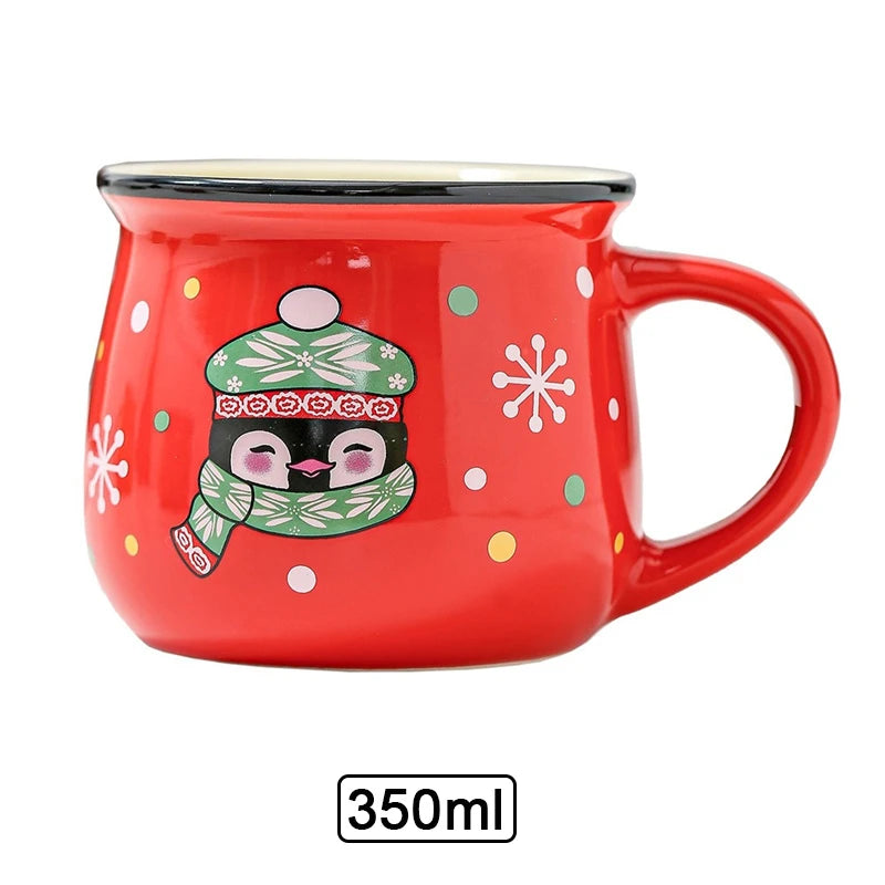 Christmas Ceramic Mugs | Santa, Elk & Snowman Coffee Cups | Festive Hot Chocolate & Gift Mug Collection