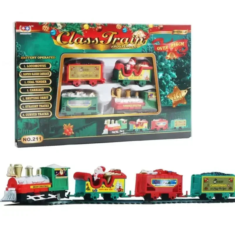 Christmas Train Set with Railway Tracks – Festive Holiday Toy & Decoration for Kids and Family Fun