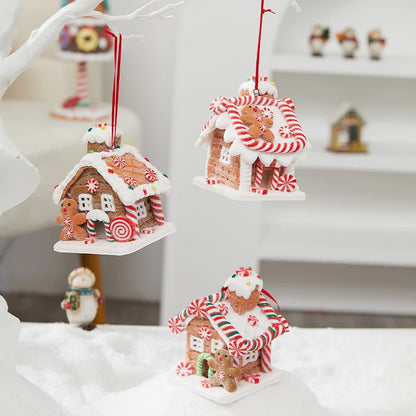 Light-Up Gingerbread House Ornament – Whimsical Fairy Tale Christmas Decoration