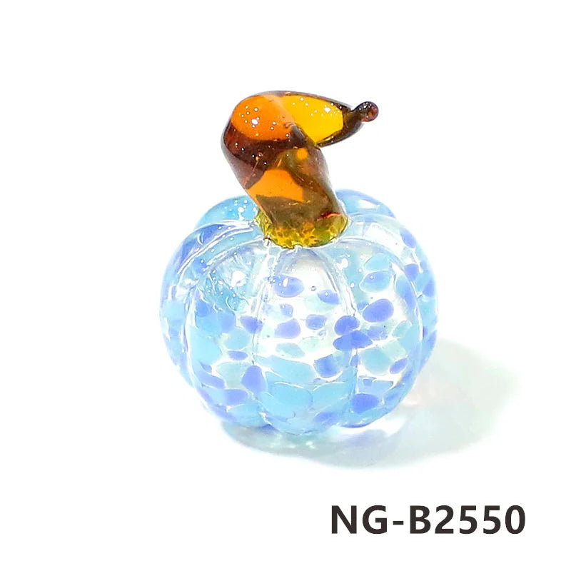 Mini Glass Pumpkin Figurines – Cute Halloween Table Ornaments, Autumn Home & Party Decorations