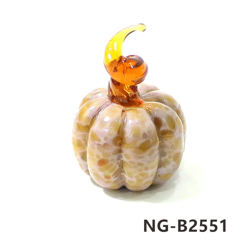 Mini Glass Pumpkin Figurines – Cute Halloween Table Ornaments, Autumn Home & Party Decorations
