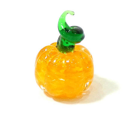 Mini Glass Pumpkin Figurines – Cute Halloween Table Ornaments, Autumn Home & Party Decorations