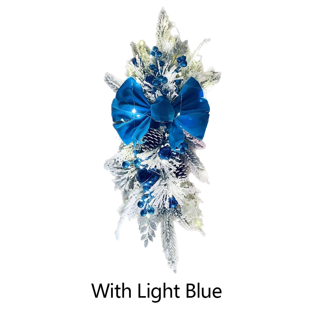 Christmas Wreath Garland – Festive Door or Window Decoration with Optional LED Lights