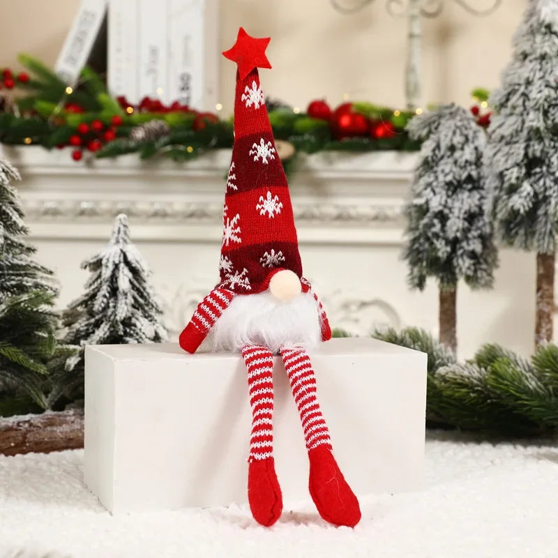 Faceless Gnome Christmas Doll Ornaments – LED Light Plush Tree Pendants