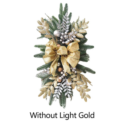 Christmas Wreath Garland – Festive Door or Window Decoration with Optional LED Lights