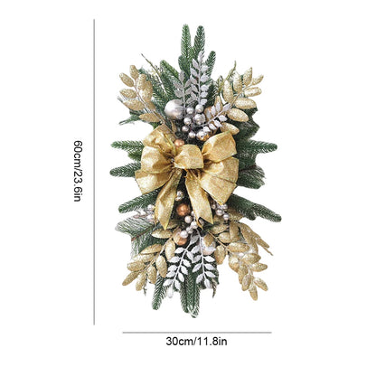 Christmas Wreath Garland – Festive Door or Window Decoration with Optional LED Lights