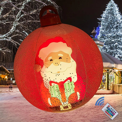 60cm Transparent Light-Up Christmas Ornament Ball | Outdoor & Indoor Inflatable Decoration