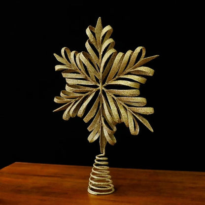 Gold Glitter Christmas Tree Topper Star Sparkling Reusable Christmas Topper Decor Iron Xmas Tree Ornament Christmas Tree