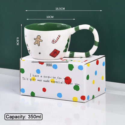 Christmas Ceramic Mugs | Santa, Elk & Snowman Coffee Cups | Festive Hot Chocolate & Gift Mug Collection