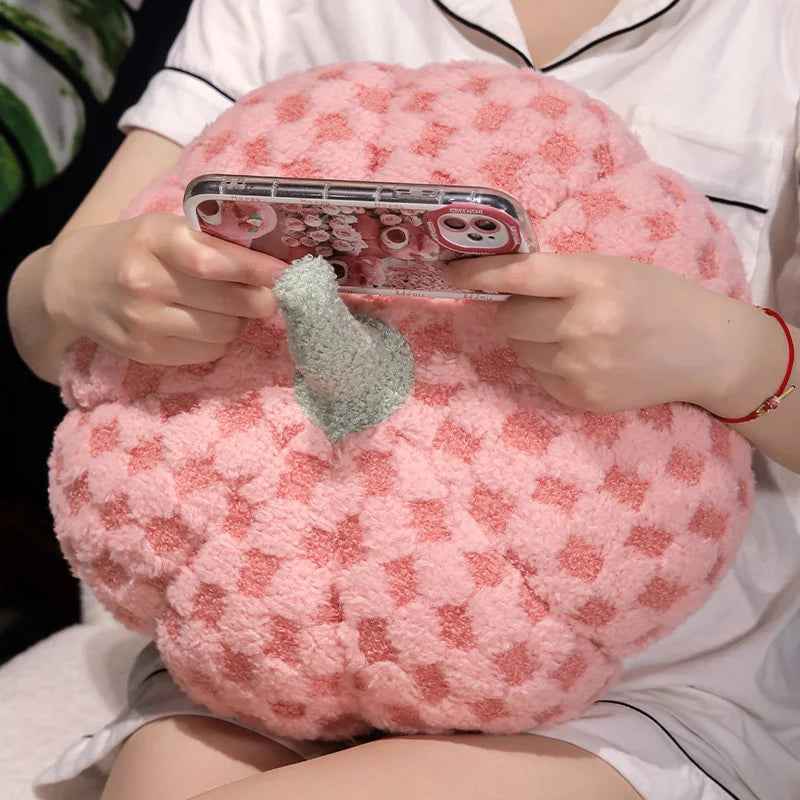 Large Halloween Pumpkin Plush Pillow – Soft Stuffed Pumpkin for Holiday & Seasonal Home Décor