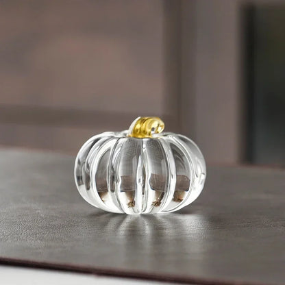 Crystal Pumpkin Ornament – Elegant Decorative Figurine for Home, Table, and Seasonal Display
